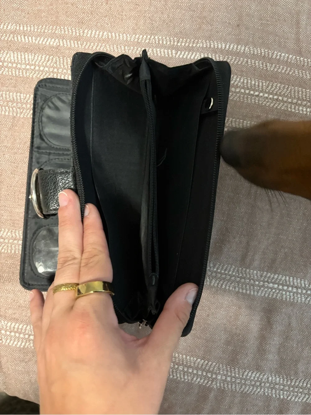 Classic Black Women's Wallet with Decorative Buckle